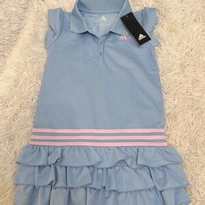 Adidas Light Blue Dress with Pink Stripes
